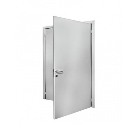 Porte Métallique Industrielle Coupe Feu 2H Double L738+737 H2065 RAL9010 En Tunnel