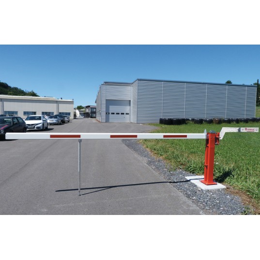 Barrière Levante À Contrepoids Laquée Rouge/Blanc Avec Support Lisse Fixe WES-41 Passage 2M