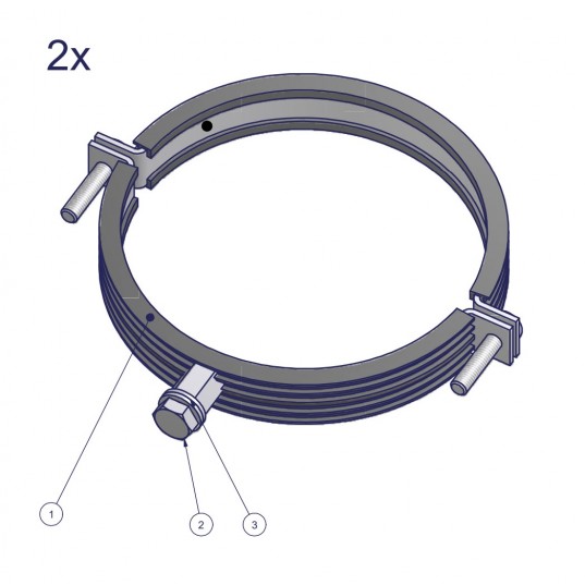 Option Kit De Fixation Pour Panneau De Signalisation (2 Colliers)