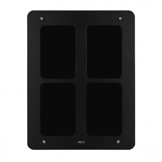 Boîtier arrière encastré et plaque de montage assemblés avec modules deux par deux