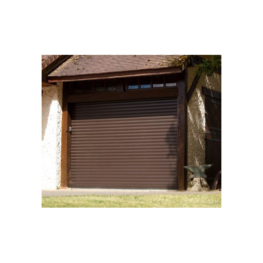 porte de garage enroulable L2900xH2000 ch?ne fonc?